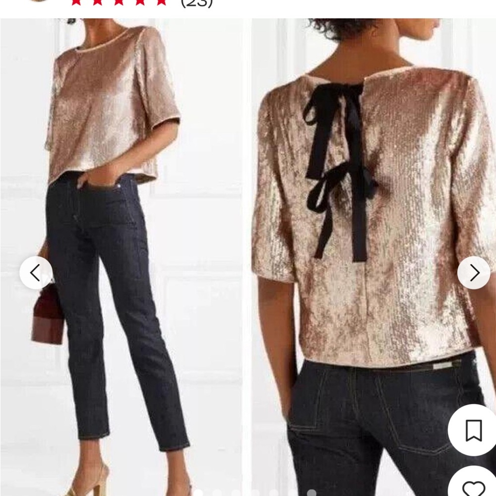 JCREW Gold Sequin Top 4P